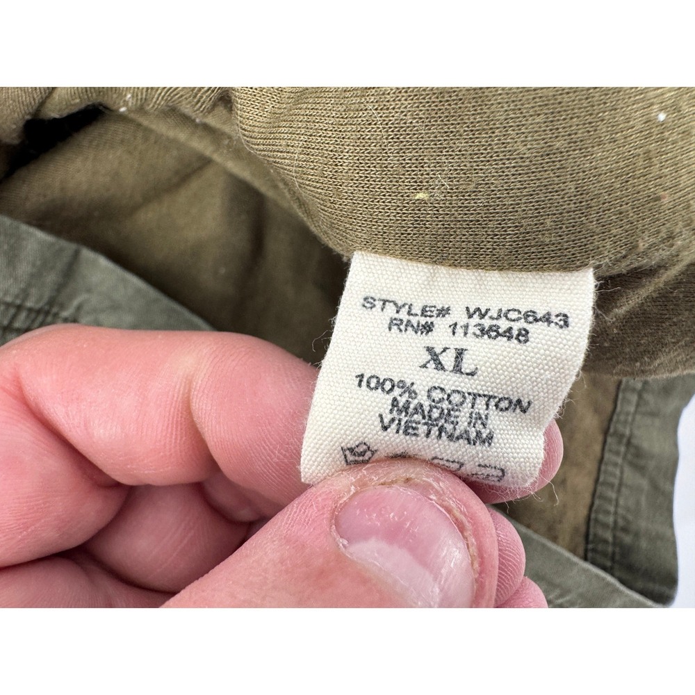 Made by Johnny Womens Olive Green Utility Jacket Hoodie Drawstring Waist Size XL - Picture 4 of 16